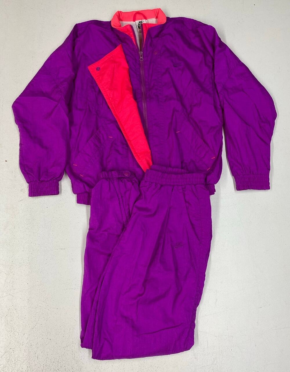 VTG 90s Nike Elite 2-piece nylon lined windbreaker jacket pants track suit, L